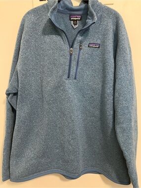 Patagonia Men's Dusty Blue Quarter-Zip Fleece Pullover